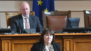 Служебният финансов министър Росица Велкова в парламента